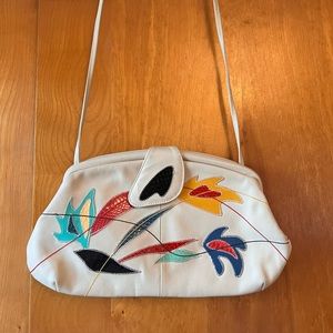 Vintage leather patchwork purse 1970s